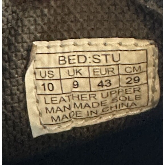 2/$30 Bed Stu Brown Distressed Leather Loafers Slip On Mens 10 Y2K 90s Vintage - Picture 12 of 15